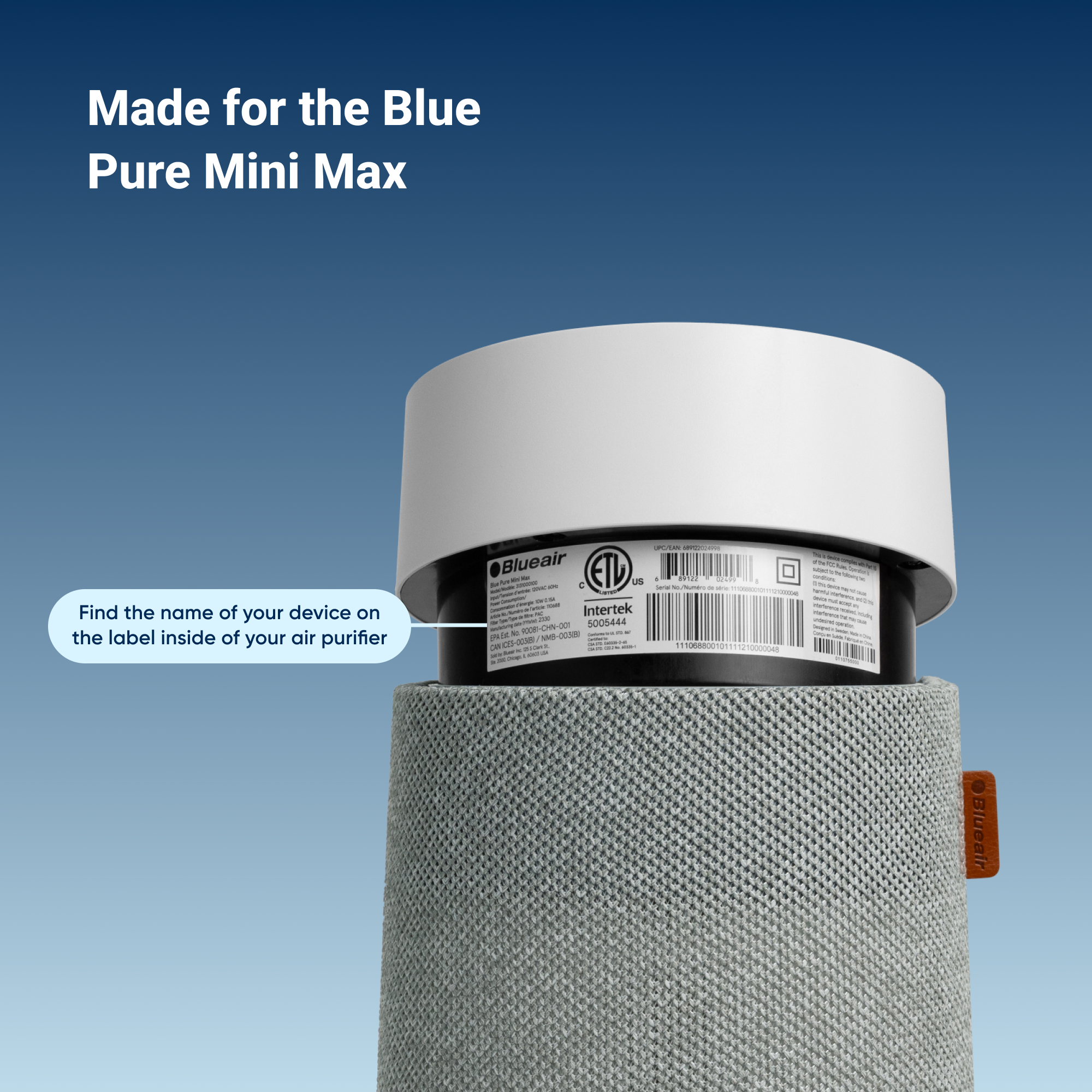 Blue Pure Mini Max Particle + Carbon Filter