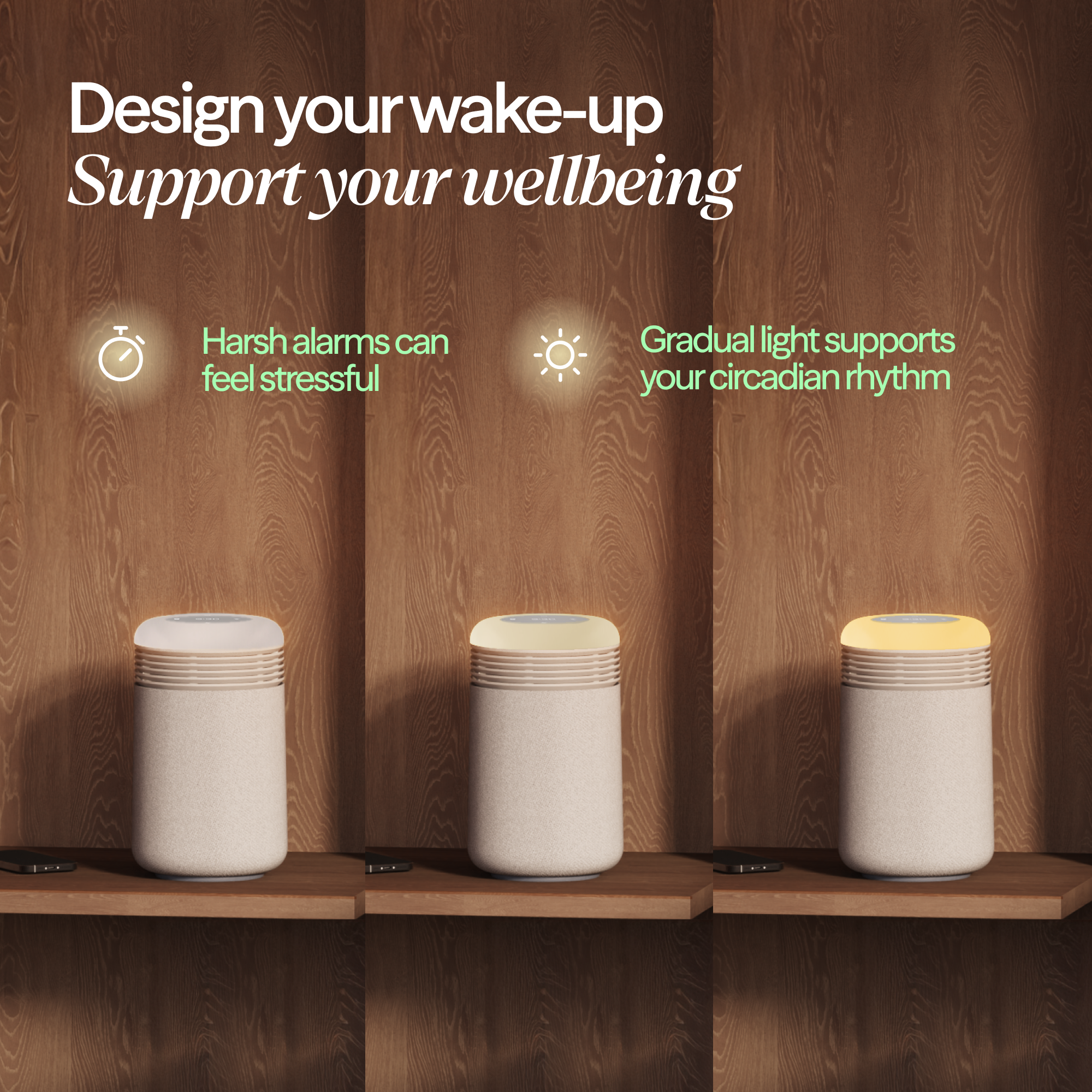 Mini Restful™ Sunrise Clock Air Purifier in Coastal Beige