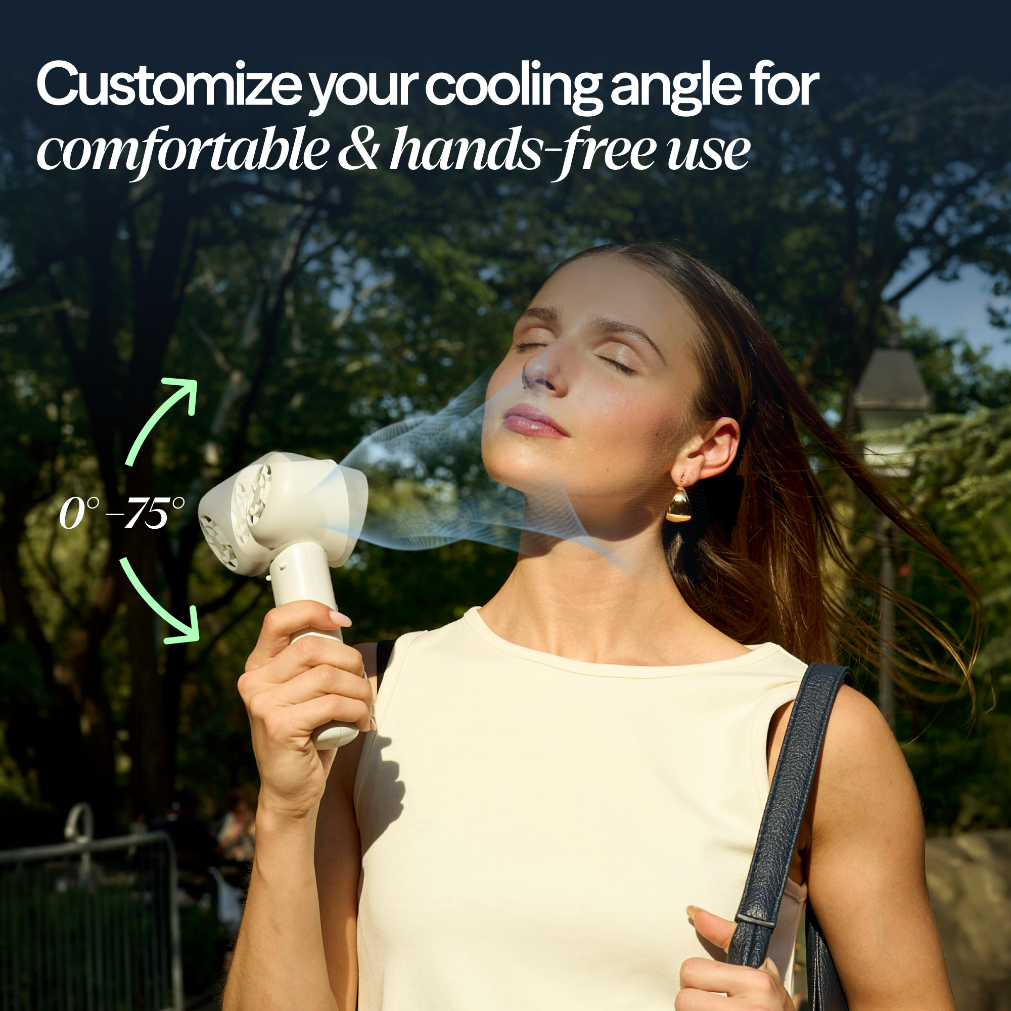 AlwaysCool Portable Handheld Fan - Cloud Linen