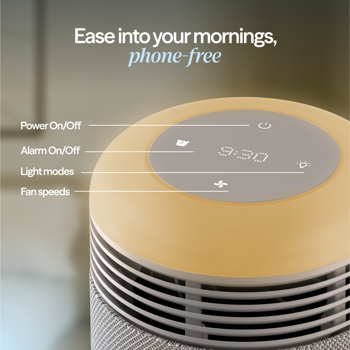 Mini Restful™ Sunrise Clock Air Purifier Bundle Coastal Beige
