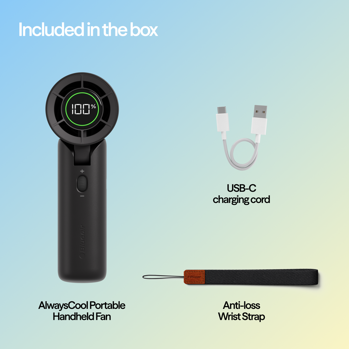 AlwaysCool Portable Handheld Fan - Night Charcoal