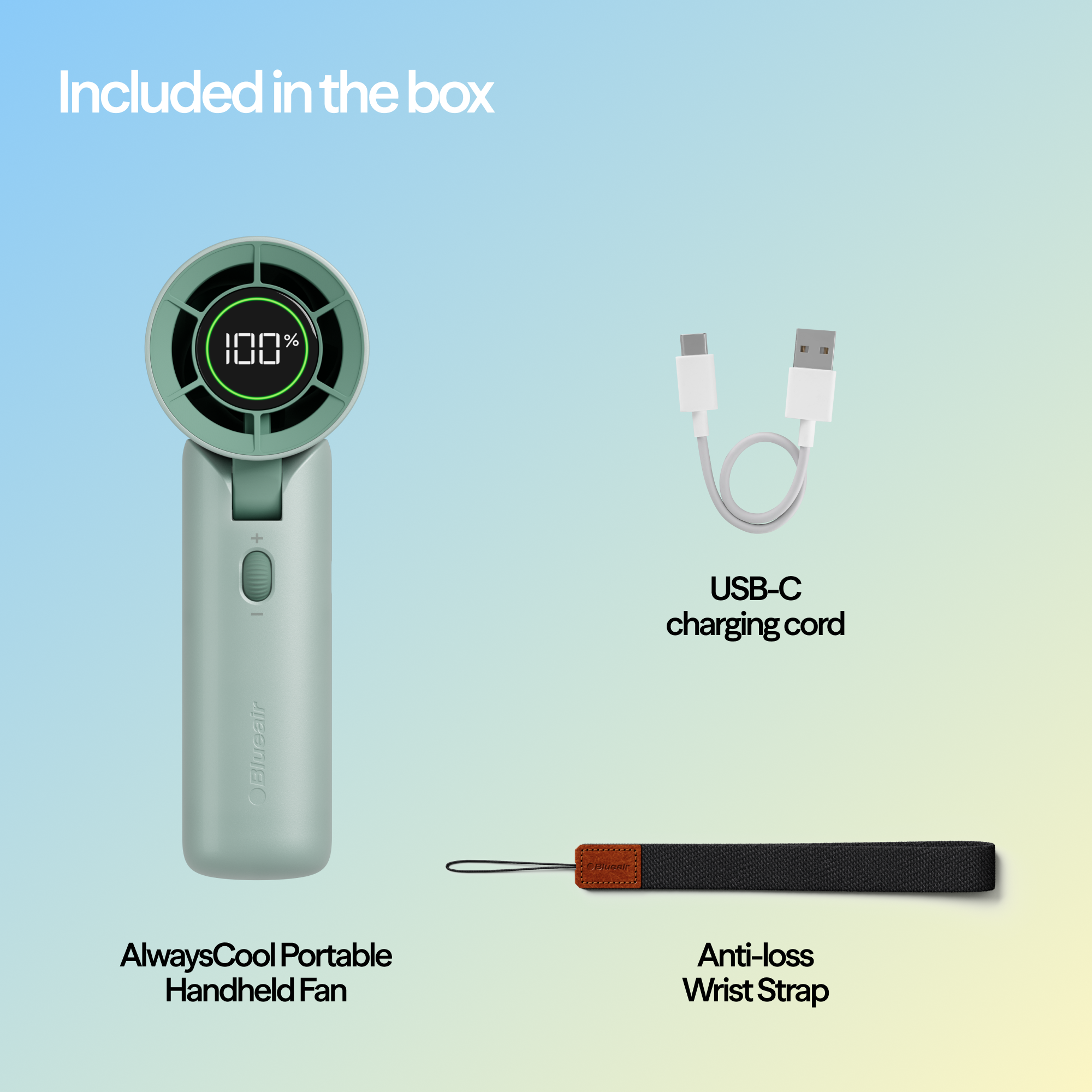 AlwaysCool Portable Handheld Fan  - Arctic Sage